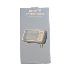 Oo8-N Retro TV Phone Stand - Light Blue: Desk Holder for Mobile Devices